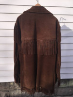 1970s Vintage Men’s Suede Leather Fringe Jacket by Schott NYC