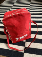 Vintage Retro 1970s TWA airline carry-on vinyl bag