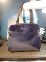 Nylon Zippered Tote Handled Bag: Velcro Front & Interior Pocket: New!