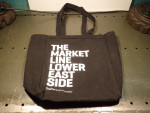 The Market Line Lower East Side Black Cloth Tote Bag: 13" x 10" x 5"