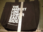 The Market Line Lower East Side Black Cloth Tote Bag: 13" x 10" x 5"