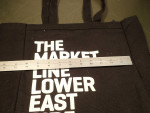 The Market Line Lower East Side Black Cloth Tote Bag: 13" x 10" x 5"
