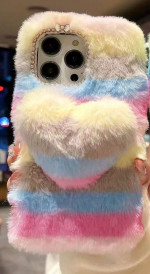 💖Fluffy Heart Phone Shells - Fall in Love with Your iPhone 15/15 pro