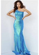 Jovani Iridescent Orange Sequence Dress