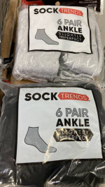 Wholesale case lot 15 dz. men's 6 pack ankle socks