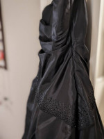 Unaltered Size 14 Black Strapless Prom Homecoming Dress Ball Gown