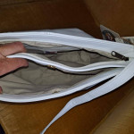 NEW with tags Stone Mountain white soft large leather handbag
