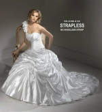 Wedding Dress NEW $1499💕 MAGGIE SOTTERO 8 WHITE ORGANZA STRAPLESS COR