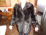 Black Faux Fur Coat     sz. 14