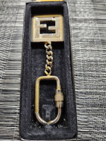 Fendi FF Zucca Logo Gold/Silver Key Chain