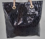 Michael Kors XL Jet Set Gloss-Black Signature MK Pattern Tote