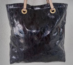 Michael Kors XL Jet Set Gloss-Black Signature MK Pattern Tote