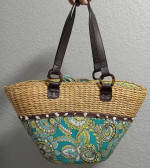Vera Bradley XL Wicker-Body Tote Seashell-Trim NEVER USED! NEW