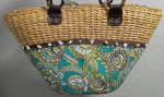 Vera Bradley XL Wicker-Body Tote Seashell-Trim NEVER USED! NEW
