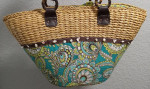 Vera Bradley XL Wicker-Body Tote Seashell-Trim NEVER USED! NEW