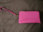 Dark pink CLUTCH wristlet PURSE with removable strap - LIKE NEW