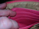 Dark pink CLUTCH wristlet PURSE with removable strap - LIKE NEW