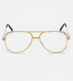 Pyramex Pathfinder Clear Gold Metal Retro Aviator Safety Glasses