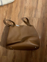 Womens brown leather tote.
