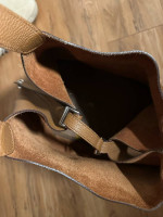 Womens brown leather tote.