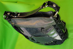 Coach Patchwork Black Grey & Silver Leather Purse Shoulder Tote