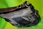 Coach Patchwork Black Grey & Silver Leather Purse Shoulder Tote
