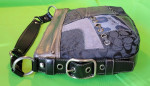 Coach Patchwork Black Grey & Silver Leather Purse Shoulder Tote