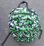 Minecraft Creeper Backpack 17" Green Black Back Pack All Over Print