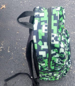 Minecraft Creeper Backpack 17" Green Black Back Pack All Over Print