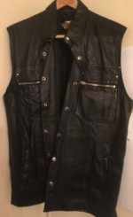 HARLEY DAVIDSON MEN'S XL VINTAGE (90'S) LEATHER VEST -REDUCED!