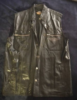 HARLEY DAVIDSON MEN'S XL VINTAGE (90'S) LEATHER VEST -REDUCED!