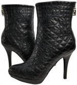 VERSACE STIVALETTO BLACK QUILTED BOOTS, SIZE 36, ORIGINAL RECEIPT