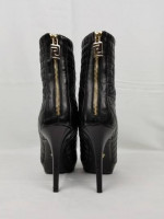 VERSACE STIVALETTO BLACK QUILTED BOOTS, SIZE 36, ORIGINAL RECEIPT