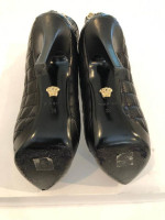 VERSACE STIVALETTO BLACK QUILTED BOOTS, SIZE 36, ORIGINAL RECEIPT