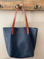 KMM & CO Navy Kodiak LEATHER TOTE