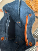 KMM & CO Navy Kodiak LEATHER TOTE