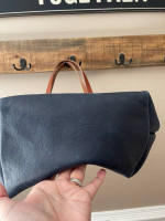 KMM & CO Navy Kodiak LEATHER TOTE