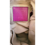 Coach Signature C Pattern Khaki & Pink Leather Tote Purse Handbag