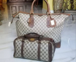Auth Vintage Gucci train case and Boston handbag