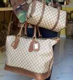Auth Vintage Gucci train case and Boston handbag