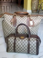 Auth Vintage Gucci train case and Boston handbag