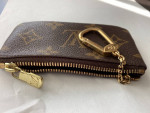 Louis Vuitton Monogram Zip Key Ring Pouch Coin Purse Mini Gold Chain