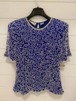 Laurence Kazar Women's Bead-Embellished Silk Blouse - Size PM