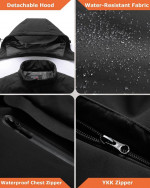 Venustas Men's Heated Jacket with Battery pack 7.4V, Windproof Electri