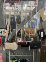 Long gold strap purses