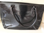 NEW Manmade Material Black Bag Faux Leather w/ Insert Tote Carry-On