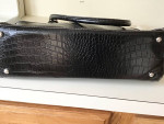 NEW Manmade Material Black Bag Faux Leather w/ Insert Tote Carry-On