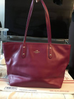 Coach City Zip Crossgrain Leather Zip Tote