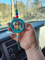 "Less people more dogs" car charm