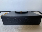 Vintage Paloma Picasso Black Leather Shoulder Bag w/Gold Chain Strap